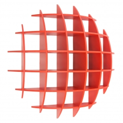 Atmo - półka sfera 70x70x20, czerwony